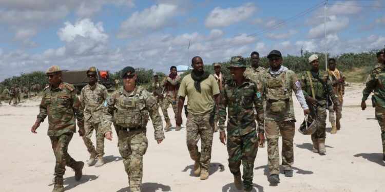 Somalia and US Commanders Inspect Liberated Districts from Al-Shabaab